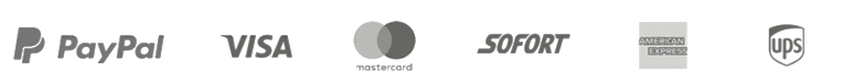 PayPal · Visa · Mastercard · SOFORT · American Express · UPS